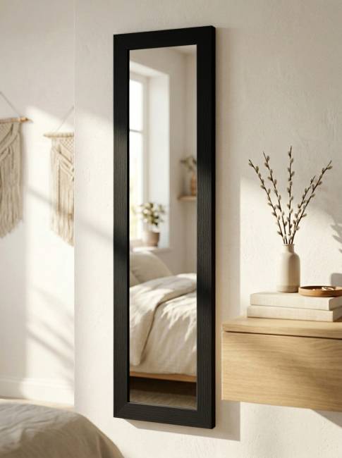 Зеркало настенное BeautyStyle 9 черный 138 см х 35 см