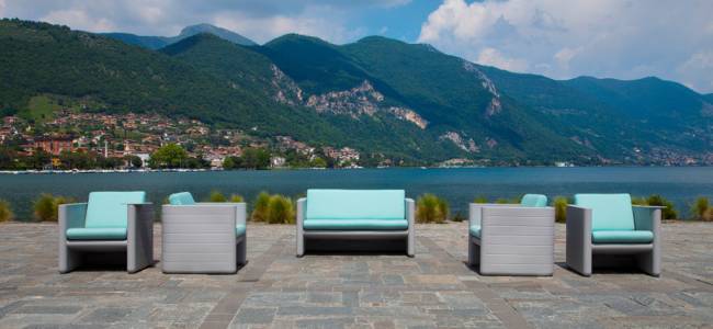 Диван пластиковый с подушками Sunset 1500х800х720 мм