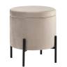 Пуф Грейс с ящиком велюр серо-бежевый