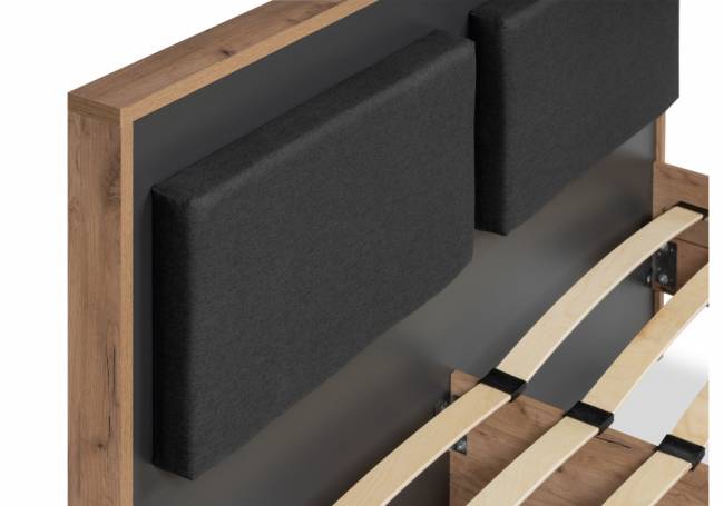 Кровать Тхан 180х200 дуб крафт золотой / антрацит