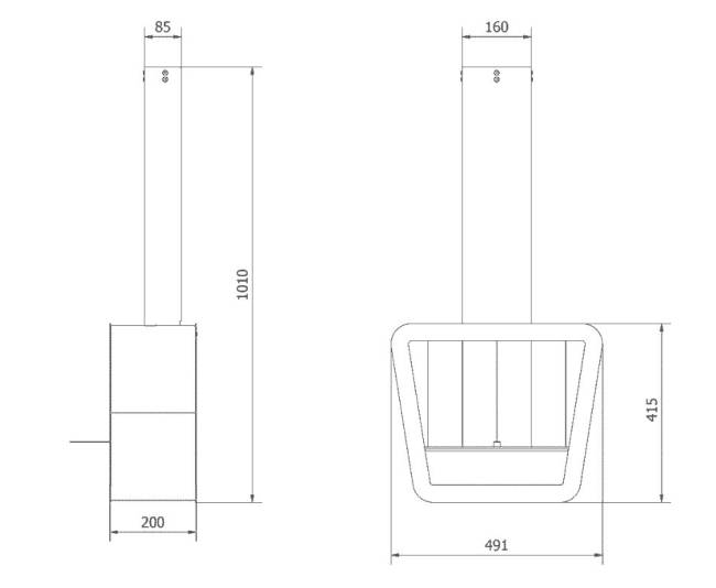 Биокамин подвесной Kratki Prismo TUV