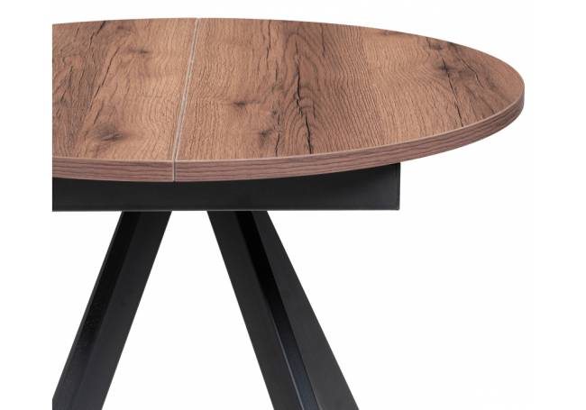 Стол деревянный Трейси 90(120)х90х75 дуб делано темный / черный Стол деревянный Трейси 90(120)х90х75 дуб делано темный / черный