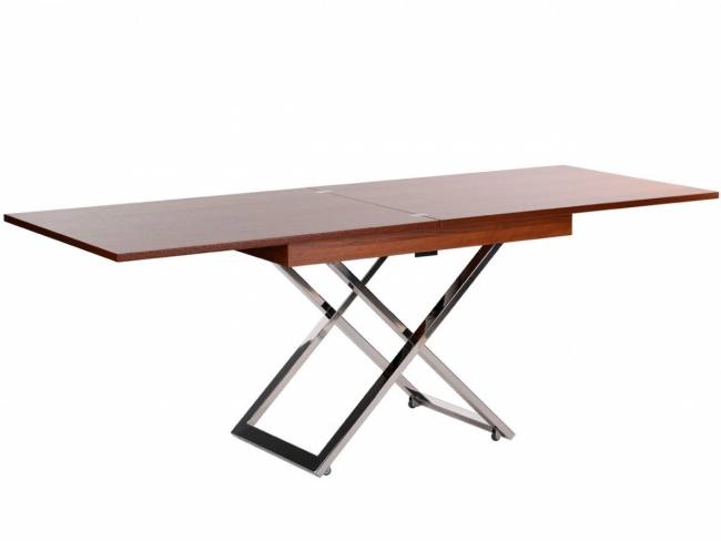 Стол-трансформер Левмар Cross D44/S79 миланский орех/ опоры нерж.сталь