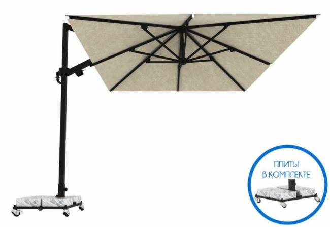 Зонт профессиональный 3х3 м Banana Plus Dickson черный, бежевый 3000х3000 мм