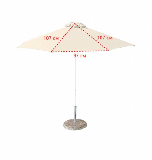 Зонт пляжный профессиональный Ø2.5 м Kiwi Clips серебристый, бирюзовый Ø2500 мм