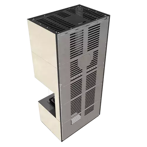 Каминокомплект Kratki PRO FLOKI OXIDE BIANCO угловое стекло справа