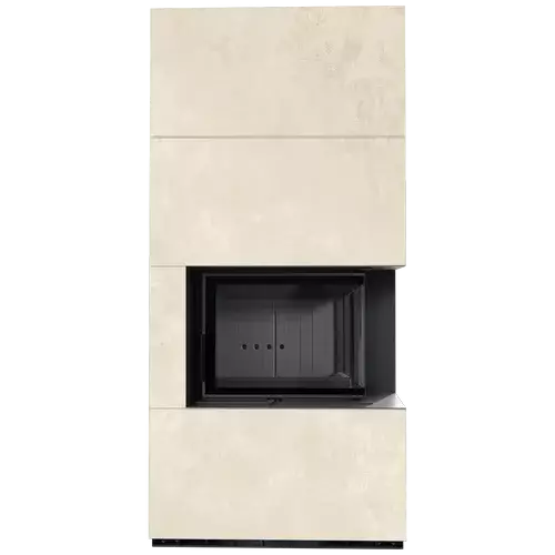 Каминокомплект Kratki PRO FLOKI OXIDE BIANCO угловое стекло справа