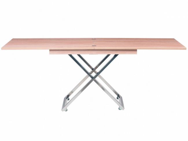Стол-трансформер Левмар Cross D89/S79 сонома/ опоры нерж.ст. Стол-трансформер Левмар Cross D89/S79 сонома/ опоры нерж.ст.