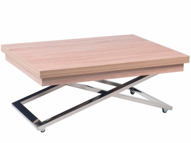 Стол-трансформер Левмар Cross D89/S79 сонома/ опоры нерж.ст. Стол-трансформер Левмар Cross D89/S79 сонома/ опоры нерж.ст.