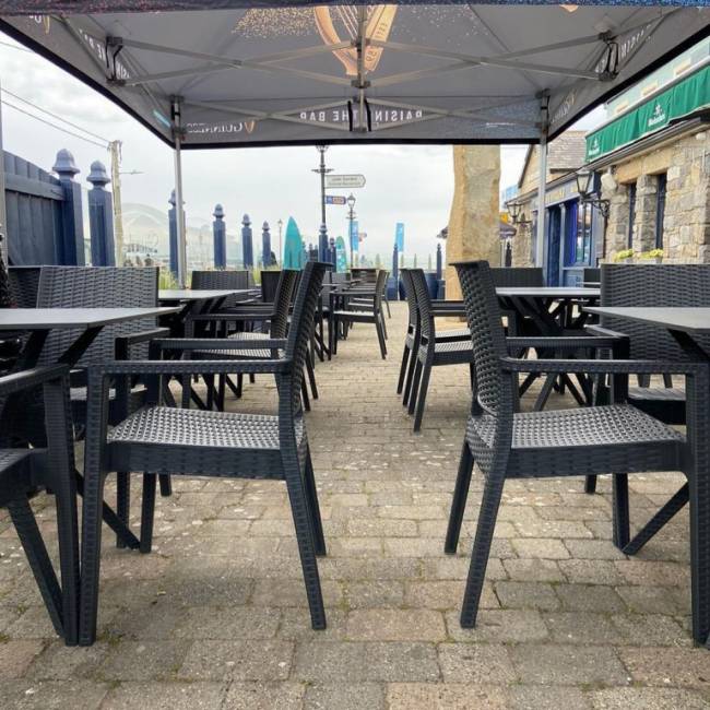 Кресло пластиковое плетеное Ibiza антрацит 580х590х870 мм