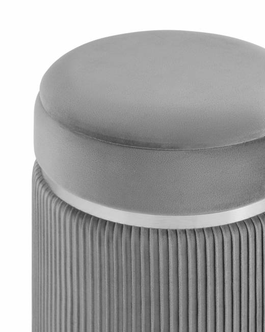 Пуф Миранда с ящиком серебро велюр серый