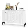 Комод с сервантом и навесной полкой Валенсия цвет белый шагрень Комод с сервантом и навесной полкой Валенсия цвет белый шагрень