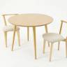 Стол Монте К 90 натур со стульями Франк натур велюр бежевый Стол Монте К 90 натур со стульями Франк натур велюр бежевый