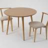 Стол Монте К 90 натур со стульями Франк натур велюр бежевый Стол Монте К 90 натур со стульями Франк натур велюр бежевый