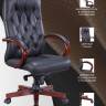 Стул руководителя Everprof Monaco Wood Кожа Черный