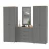 Два платяных шкафа Остин и комод с зеркалом цвет серый графит/дуб крафт золотой Два платяных шкафа Остин и комод с зеркалом цвет серый графит/дуб крафт золотой
