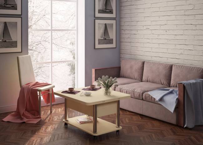 Стол- трансформер Дебют 3 светлый венге / ножки хром