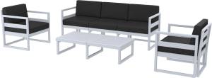Комплект пластиковой мебели Mykonos XL серебристый, черный