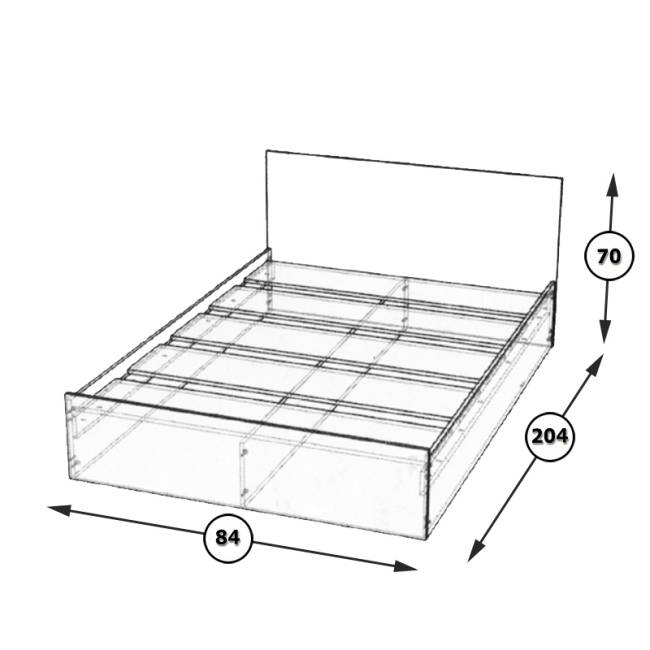 Кровать Стандарт 0800 цвет дуб сонома