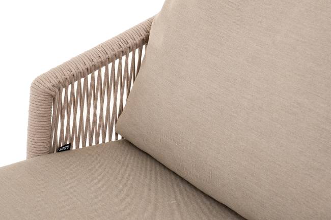 "Верона" лаунж-зона 5-местная плетеная из роупа (веревки), каркас алюминиевый белый, роуп бежевый "Верона" лаунж-зона 5-местная плетеная из роупа (веревки), каркас алюминиевый белый, роуп бежевый