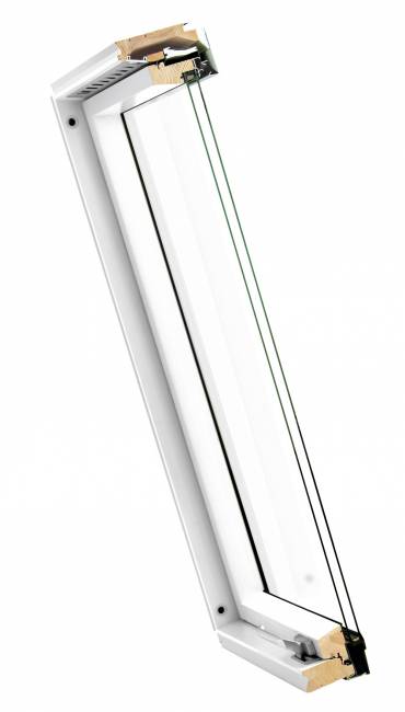 Деревянное мансардное окно FTU-V U3 со среднеповоротным открыванием Деревянное мансардное окно FTU-V U3 со среднеповоротным открыванием