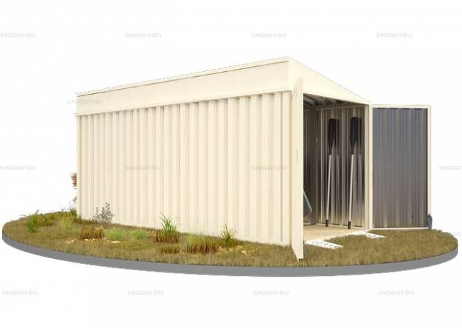 Хозблок SKOGGY секционный с односкатной крышей 5 х 2 м, слоновая кость Хозблок SKOGGY секционный с односкатной крышей 5 х 2 м, слоновая кость