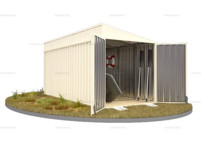 Хозблок SKOGGY секционный с односкатной крышей 5 х 2 м, слоновая кость Хозблок SKOGGY секционный с односкатной крышей 5 х 2 м, слоновая кость