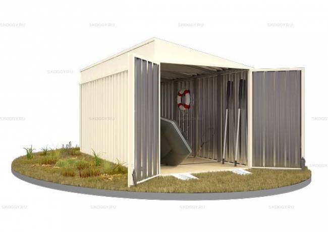 Хозблок SKOGGY секционный с односкатной крышей 5 х 2 м, слоновая кость Хозблок SKOGGY секционный с односкатной крышей 5 х 2 м, слоновая кость