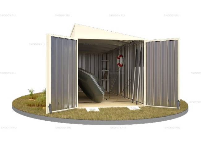 Хозблок SKOGGY секционный с односкатной крышей 5 х 2 м, слоновая кость Хозблок SKOGGY секционный с односкатной крышей 5 х 2 м, слоновая кость