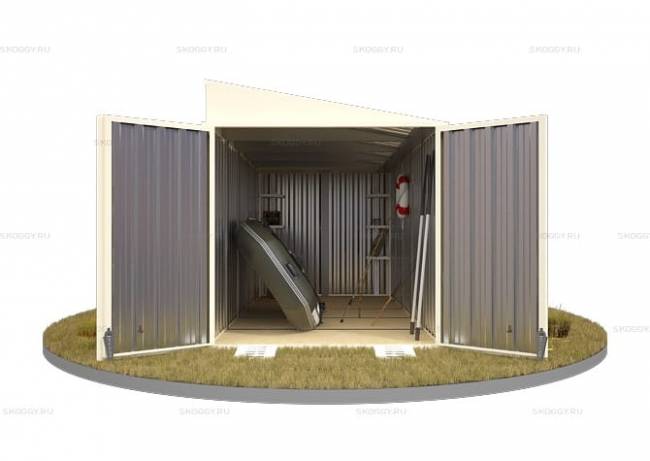 Хозблок SKOGGY секционный с односкатной крышей 5 х 2 м, слоновая кость Хозблок SKOGGY секционный с односкатной крышей 5 х 2 м, слоновая кость