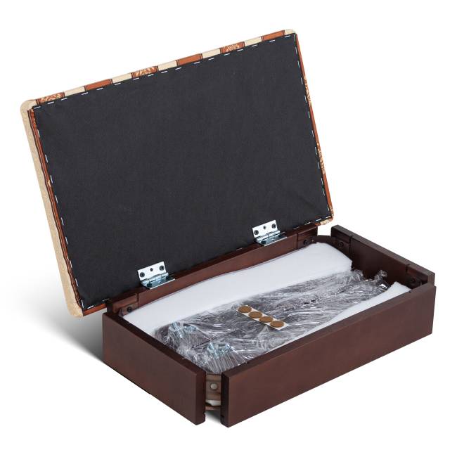 Банкетка Ретро М с ящиком средне-коричневый, ткань полоса коричн.