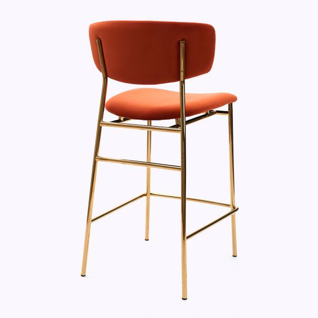 Дизайнерский полубарный стул Marko терракотовый, основание золото Дизайнерский полубарный стул Marko терракотовый, основание золото