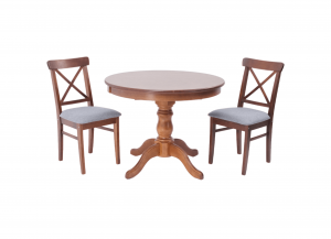 Обеденная группа Брамос К 100 орех со стульями Ингольф орех серый