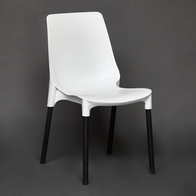 Стул Джениус/Genius (мод. 75) пластик/металл, 46x56x84cм, белый/опоры черные (Комплект из 4 шт.) белый металл/пластик Стул Джениус/Genius (мод. 75) пластик/металл, 46x56x84cм, белый/опоры черные (Комплект из 4 шт.) белый металл/пластик