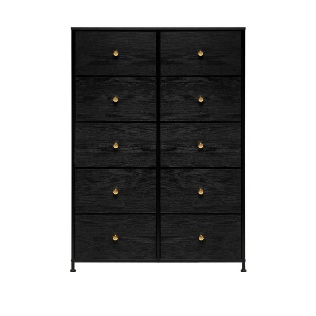 Комод Leset Линкс 10 ящиков (МДФ) Чёрный Чёрный