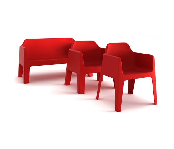 Диван пластиковый Plus Air красный 1425х740х750 мм