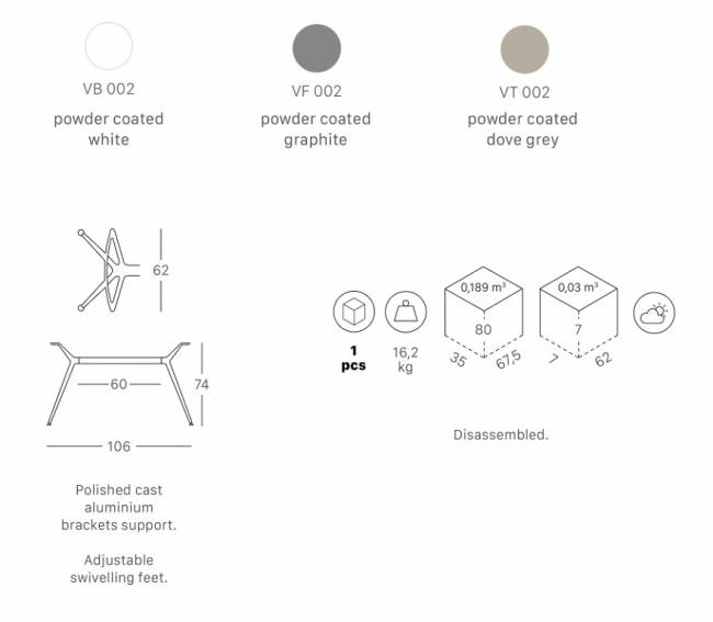 Подстолье металлическое двойное Metropolis L графит 1060х620х740 мм