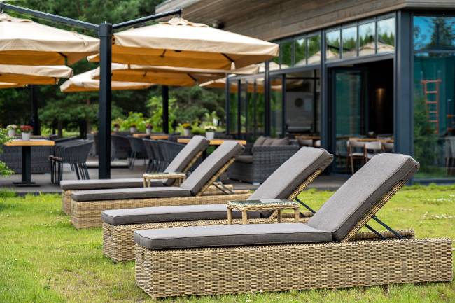 "Рим" шезлонг с подушкой, цвет соломенный "Рим" шезлонг с подушкой, цвет соломенный