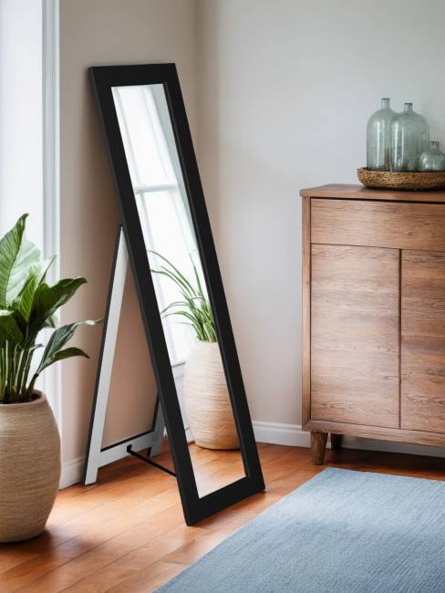 Зеркало напольное BeautyStyle 8 черный 138 см х 35 см