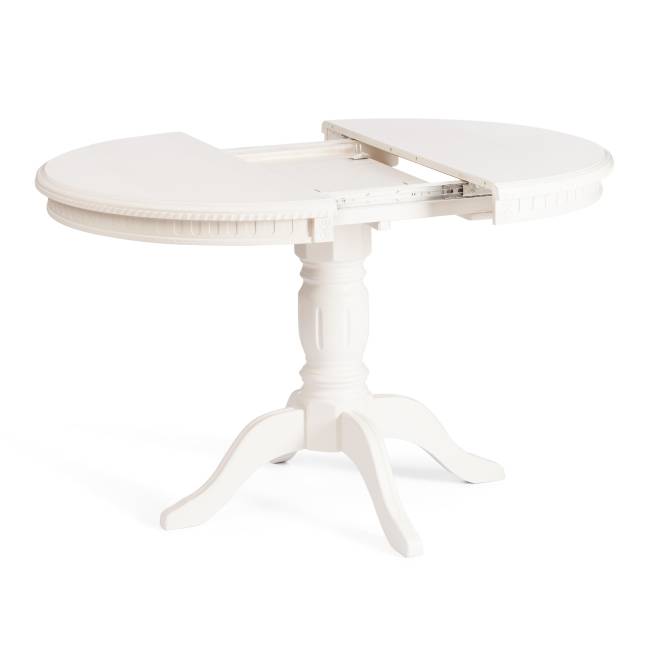 Стол STEFANO круглый бук, мдф, D90+30x77см, Ivory white Ivory white бук, мдф Стол STEFANO круглый бук, мдф, D90+30x77см, Ivory white Ivory white бук, мдф