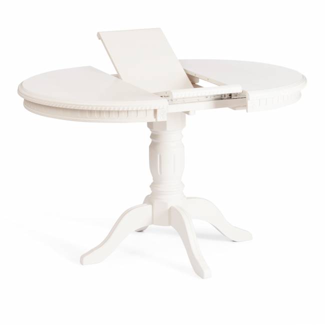 Стол STEFANO круглый бук, мдф, D90+30x77см, Ivory white Ivory white бук, мдф Стол STEFANO круглый бук, мдф, D90+30x77см, Ivory white Ivory white бук, мдф