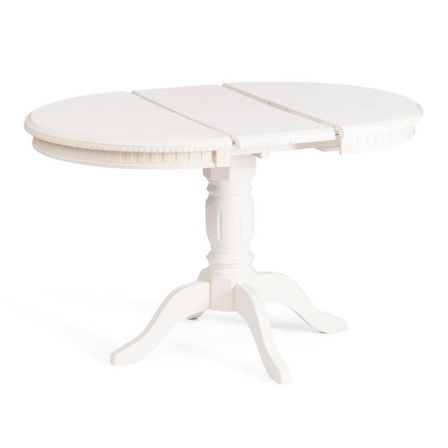 Стол STEFANO круглый бук, мдф, D90+30x77см, Ivory white Ivory white бук, мдф Стол STEFANO круглый бук, мдф, D90+30x77см, Ivory white Ivory white бук, мдф