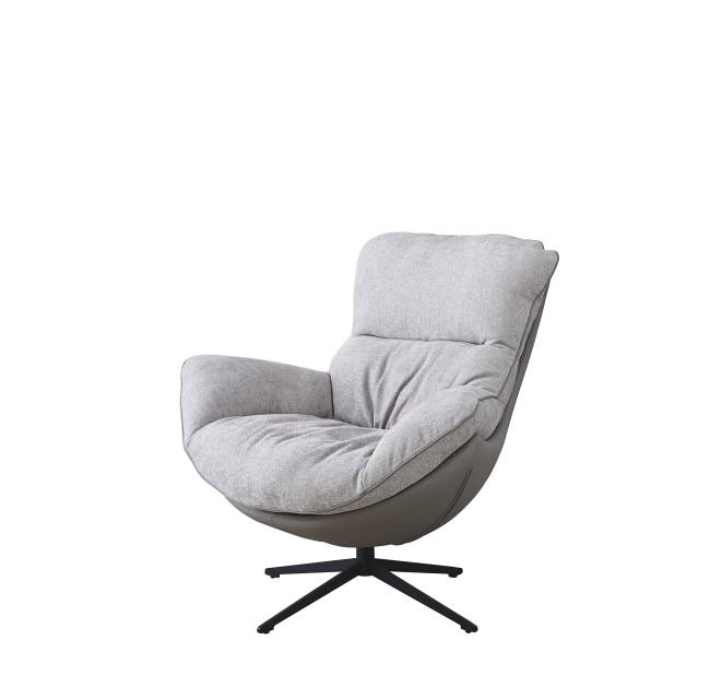 Комплект кресло HUG светло-серый, экокожа, шенилл с оттоманкой светло-серый, экокожа Комплект кресло HUG светло-серый, экокожа, шенилл с оттоманкой светло-серый, экокожа