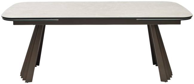 Стол ASTRID 200 TL-102 Бежевый мрамор, испанская керамика / Шоколадное золото каркас, ®DISAUR