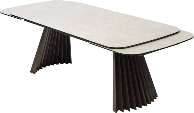 Стол ASTRID 200 TL-102 Бежевый мрамор, испанская керамика / Шоколадное золото каркас, ®DISAUR