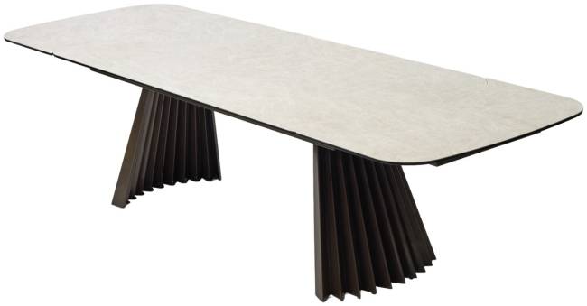 Стол ASTRID 200 TL-102 Бежевый мрамор, испанская керамика / Шоколадное золото каркас, ®DISAUR