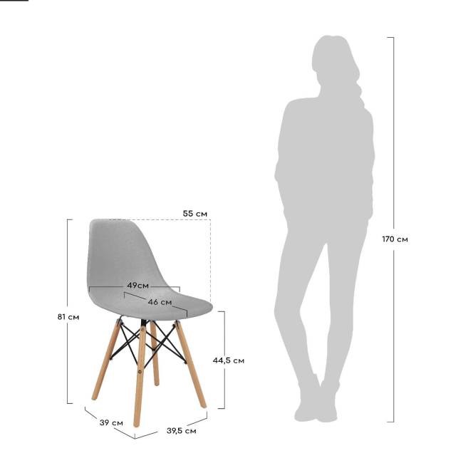 Стул Eames серый Стул Eames серый