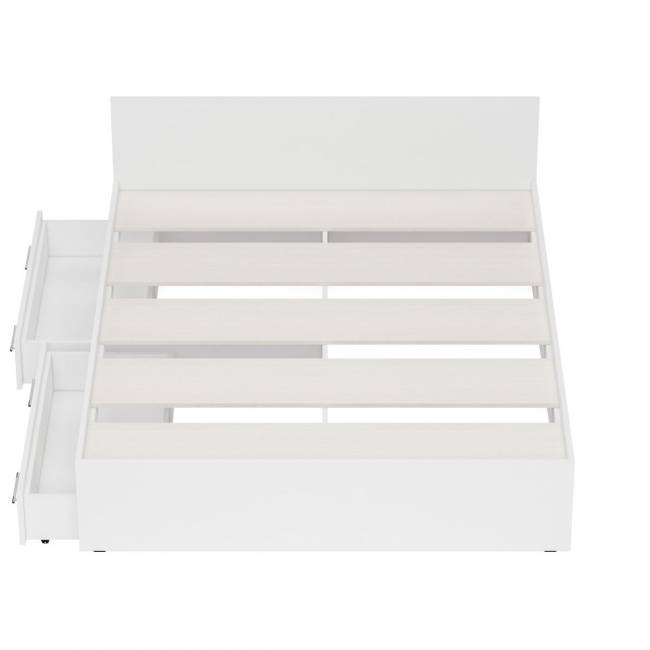 Кровать белая с ящиками Стандарт 1600 цвет белый