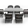 "Амароне" обеденная группа из искусственного ротанга на 6 персон, цвет графит "Амароне" обеденная группа из искусственного ротанга на 6 персон, цвет графит