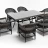 "Амароне" обеденная группа из искусственного ротанга на 6 персон, цвет графит "Амароне" обеденная группа из искусственного ротанга на 6 персон, цвет графит